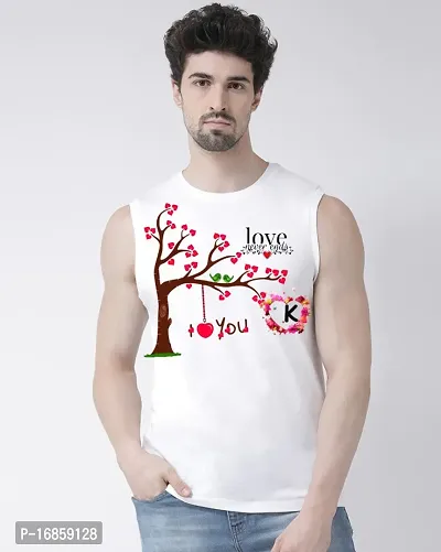 Sleeveless Regul length Printed Men Vest