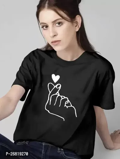 Stylish  Trending Women Printed Round Half Sleeve T-Shirt-thumb0