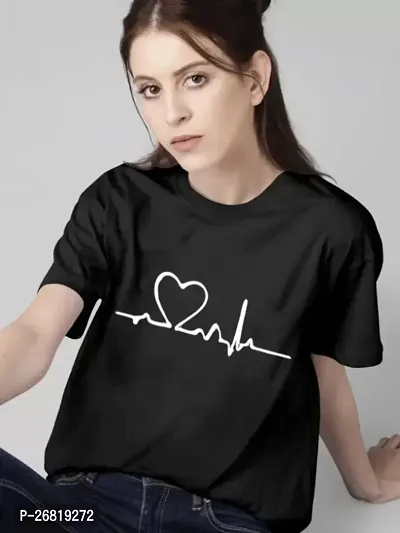 Stylish  Trending Women Printed Round Half Sleeve T-Shirt