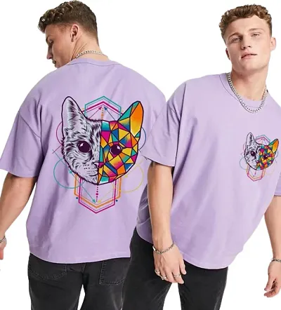 Trending Stylish Printed Round Neck Half Sleeves Oversized Men T-Shirt