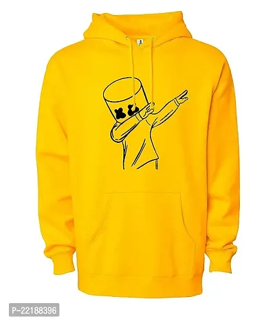 Elegant Yellow Cotton Printed Long Sleeves Hoodies For Men-thumb0