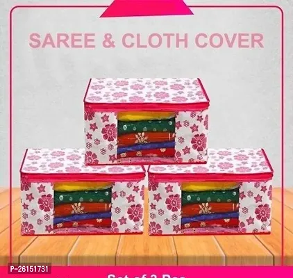 Premium Printed Non Woven Saree Cover Storage Bag Pack Of 3