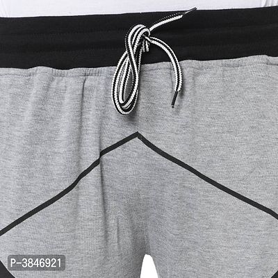 Men's Grey Cotton Printed Regular Track Pants-thumb5