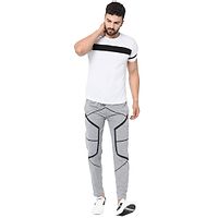 Men's Grey Cotton Printed Regular Track Pants-thumb1