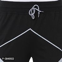 Men's Black Cotton Printed Regular Track Pants-thumb4