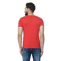 EXASIZE Red  White Striped Men's Cotton Tshirt-thumb3