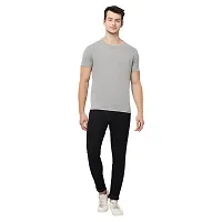 Odoky Cotton Round Neck Men's Tshirt RN-77-LGREY-thumb1