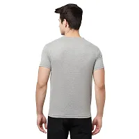 Odoky Cotton Round Neck Men's Tshirt RN-77-LGREY-thumb3