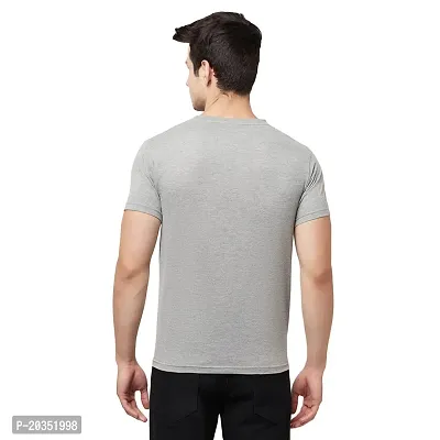 Odoky Cotton Round Neck Men's Tshirt RN-77-LGREY-thumb4