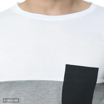 EXASIZE Multi Color Block Men's Cotton Tshirt-thumb5