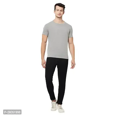 Odoky Cotton Round Neck Men's Tshirt RN-77-LGREY-thumb2