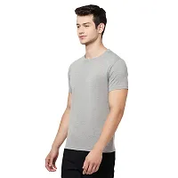 Odoky Cotton Round Neck Men's Tshirt RN-77-LGREY-thumb2