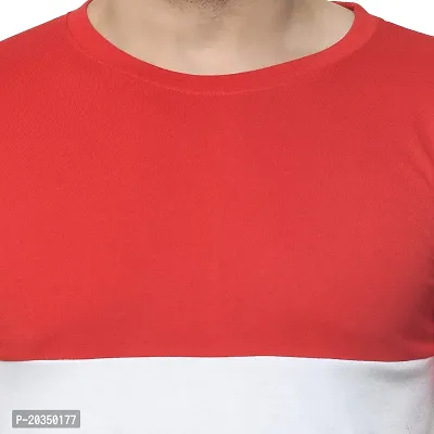 EXASIZE Red  White Striped Men's Cotton Tshirt-thumb5