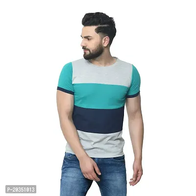 EXASIZE Color Blocked Men's Cotton Tshirt