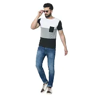 EXASIZE Multi Color Block Men's Cotton Tshirt-thumb1