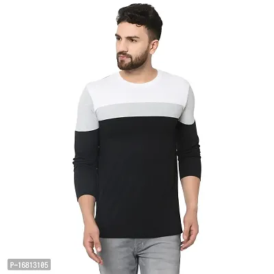 Men Solid Round Neck Cotton Blend Full Sleeve T-Shirt-thumb0