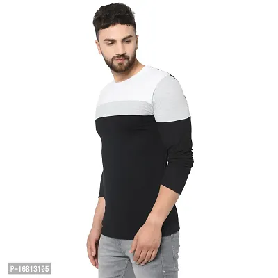 Men Solid Round Neck Cotton Blend Full Sleeve T-Shirt-thumb2