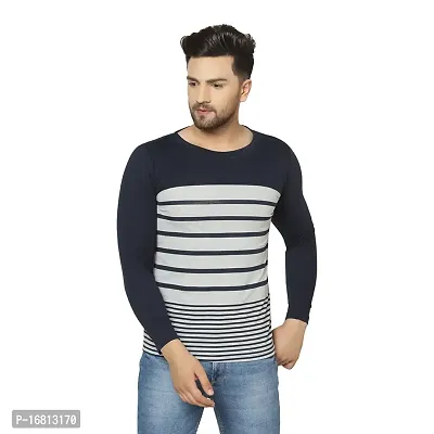 Men Solid Round Neck Cotton Blend Full Sleeve T-Shirt-thumb0