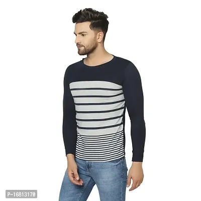 Men Solid Round Neck Cotton Blend Full Sleeve T-Shirt-thumb2