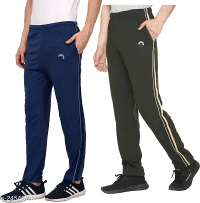 Mens Cotton Solid Regular Track Pants Combo pack of 2