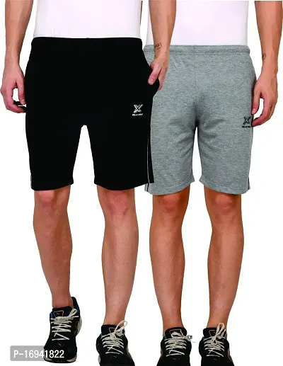 Casual Modern Men Shorts Black Grey Combo