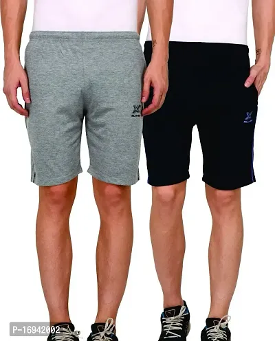 Casual Modern Men Shorts Grey Navy Blue Combo