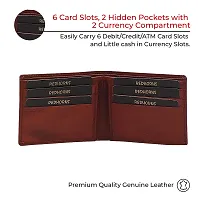 REDHORNS Top Grain Genuine Leather Wallet for Men | Royal Tan Ultra Slim & Compact Purse | Handcrafted Ultra Strong Stitching | 8 Card Slots with Hidden Pockets - WM-620F (Tan)-thumb1