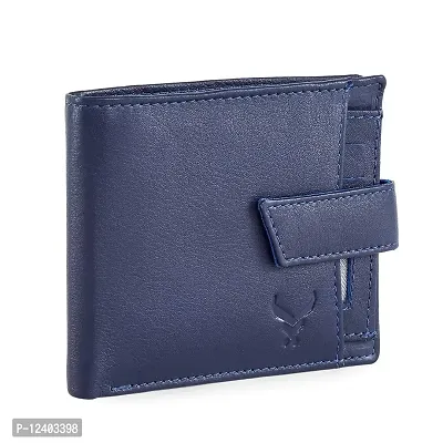 REDHORNS Stylish Genuine Leather Wallet for Men Lightweight Bi-Fold Slim Wallet with Card Holder Slots Purse for Men (WC-A09I_Navy Blue)-thumb5