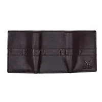 REDHORNS Stylish Genuine Leather Wallet for Men Lightweight Tri-Fold Slim Wallet with Card Holder Slots Purse for Men (WC-TF105R2_Brown)-thumb4