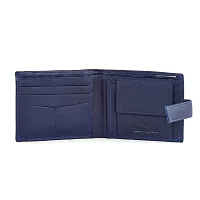 REDHORNS Stylish Genuine Leather Wallet for Men Lightweight Bi-Fold Slim Wallet with Card Holder Slots Purse for Men (A09I_Navy Blue)-thumb1