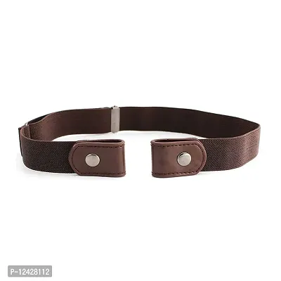 REDHORNS?Buckle Free Elastic Belt for Men No Buckle Stretch Belt Men's Invisible Elastic Belt for Jeans Pants Shorts All Match Stretchable Mens Belt (GB02B_Brown)-thumb2