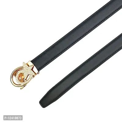 REDHORNS PU Leather Waist Belt for Women Dresses Star Design Adjustable Slim Belt for Ladies Saree - Free Size (LD129I-GLD, Blue)-thumb3