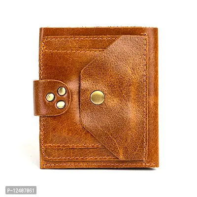 REDHORNS Stylish Genuine Leather Wallet for Men Lightweight Bi-Fold Slim Wallet with Card Holder Slots Purse for Men (ARD351R6_Tan)-thumb3