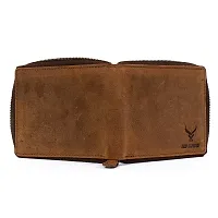 REDHORNS Stylish Genuine Leather Wallet for Men Lightweight Bi-Fold Slim Wallet with Card Holder Slots Purse for Men (WC-7271LH2_Light Brown)-thumb3