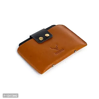 REDHORNS Genuine Leather Regular Card Holder Wallet for Men (Tan)-thumb0