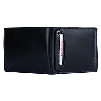 REDHORNS Genuine Leather Wallet for Men Slim Bi-Fold Gents Wallets with ATM Card ID Slots Purse for Men (340A-Black)-thumb3