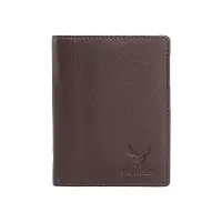 REDHORNS Stylish Genuine Leather Wallet for Men Lightweight Bi-Fold Slim Wallet with Card Holder Slots Purse for Men (RA06R4_Redwood Brown)-thumb1