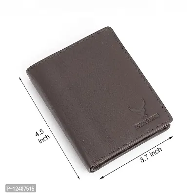 REDHORNS Stylish Genuine Leather Wallet for Men Lightweight Bi-Fold Slim Wallet with Card Holder Slots Purse for Men (RA07R3_Dark Brown)-thumb4