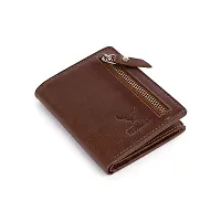 REDHORNS Stylish Genuine Leather Wallet for Men Lightweight Bi-Fold Slim Wallet with Card Holder Slots Purse for Men (WC-350B_Brown)-thumb3