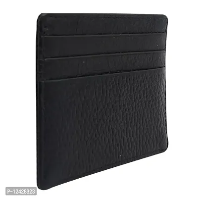 REDHORNS Genuine Leather Card Holder Money Wallet 6-Slot Slim Credit Debit Coin Purse for Men  Women (RD374A_Black)-thumb3