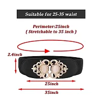 Stylish Elastic Fabric Waist Vintage Golden Buckle Design Stretchy Belts For Women-thumb3