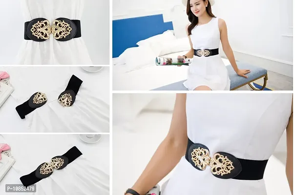 Stylish Elastic Fabric Waist Elegant Floral Design Stretchy Belts For Women-thumb5