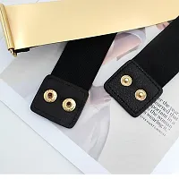 Stylish Elastic Fabric Waist Block Shaped Design Stretchy Belts For Women-thumb1