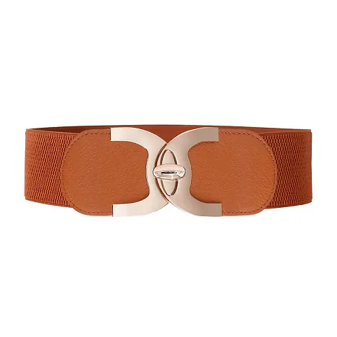 Stylish Elastic Fabric Waist C-Shaped Design Stretchy Belts For Women