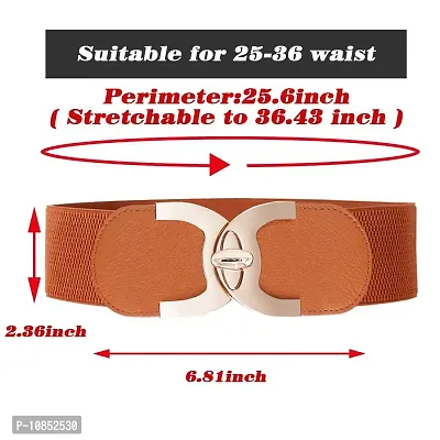 Stylish Elastic Fabric Waist C-Shaped Design Stretchy Belts For Women-thumb2