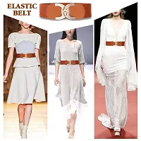 Stylish Elastic Fabric Waist C-Shaped Design Stretchy Belts For Women-thumb3