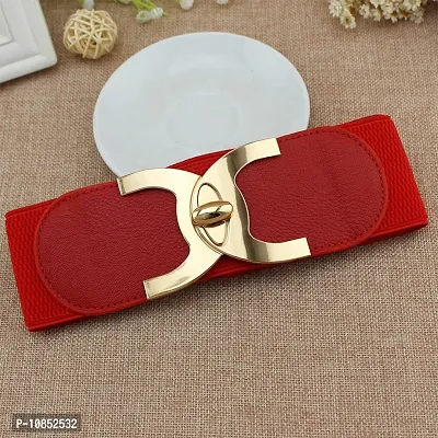 Stylish Elastic Fabric Waist C-Shaped Design Stretchy Belts For Women-thumb2