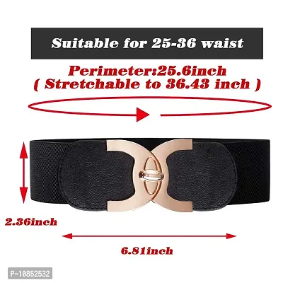 Stylish Elastic Fabric Waist C-Shaped Design Stretchy Belts For Women-thumb3