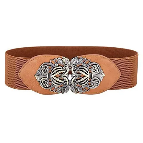 Stylish Elastic Fabric Waist Floral Design Stretchy Belts For Women