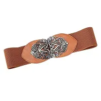 Stylish Elastic Fabric Waist Floral Design Stretchy Belts For Women-thumb1